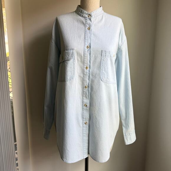 HGNY Jeans Vintage Denim Shirt Button Front Medium - Picture 3 of 8